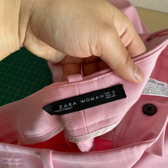 🦋 ZARA Pink Business Casual Workwear Trouser Pants Small Casual Cute Cottage - Picture 4 of 6